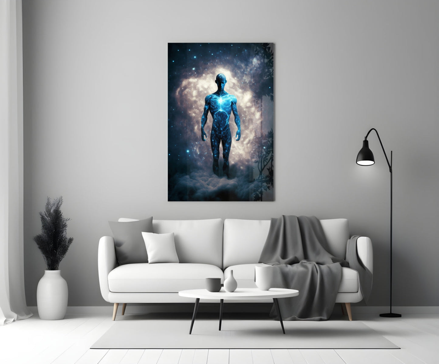Vitruvius Man Glass Wall Art  || Designers Collection