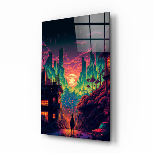 Walk to the New Life Glass Wall Art  || Designers Collection