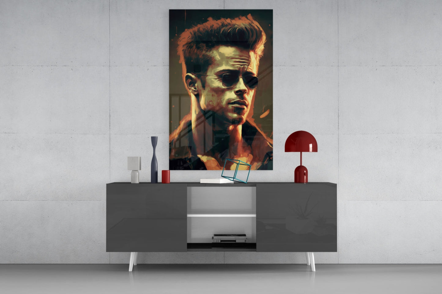 Fight Club - Tyler Durden Glass Wall Art  || Designer Collection