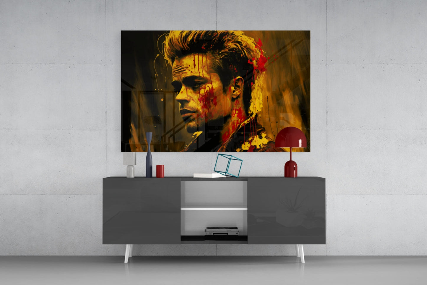 Fight Club - Tyler Durden Glass Wall Art  || Designer Collection