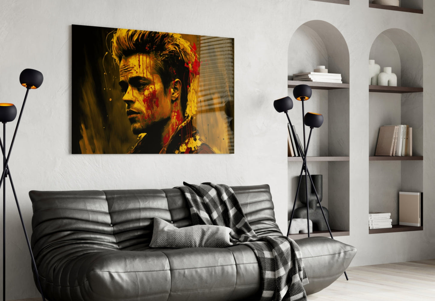 Fight Club - Tyler Durden Glass Wall Art  || Designer Collection