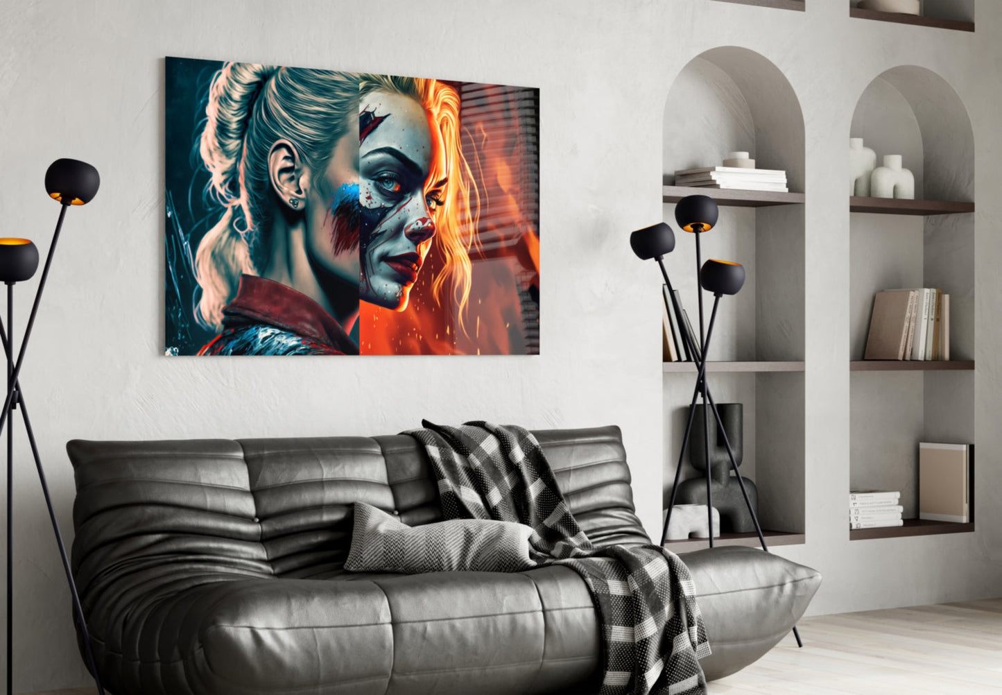 Harley Quinn Glass Wall Art  || Designer Collection