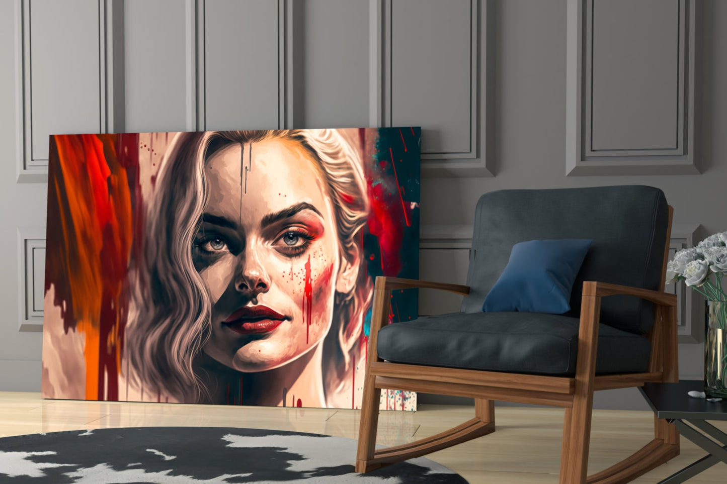 Harley Quinn Glass Wall Art  || Designer Collection