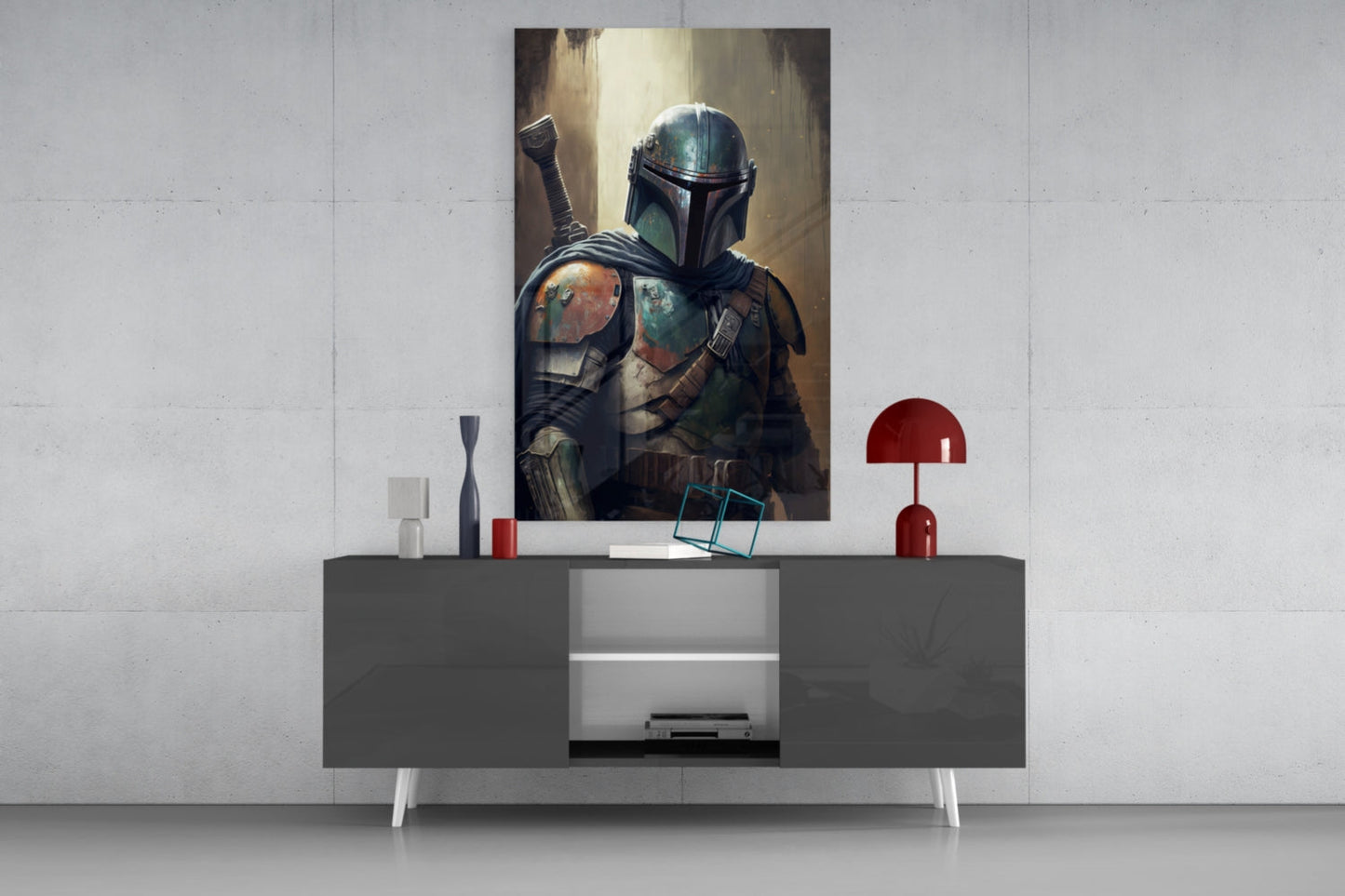 Boba Fett Glass Wall Art  || Designer Collection