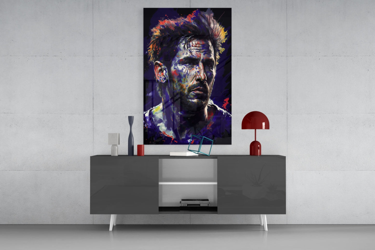Messi Glass Wall Art  || Designer Collection