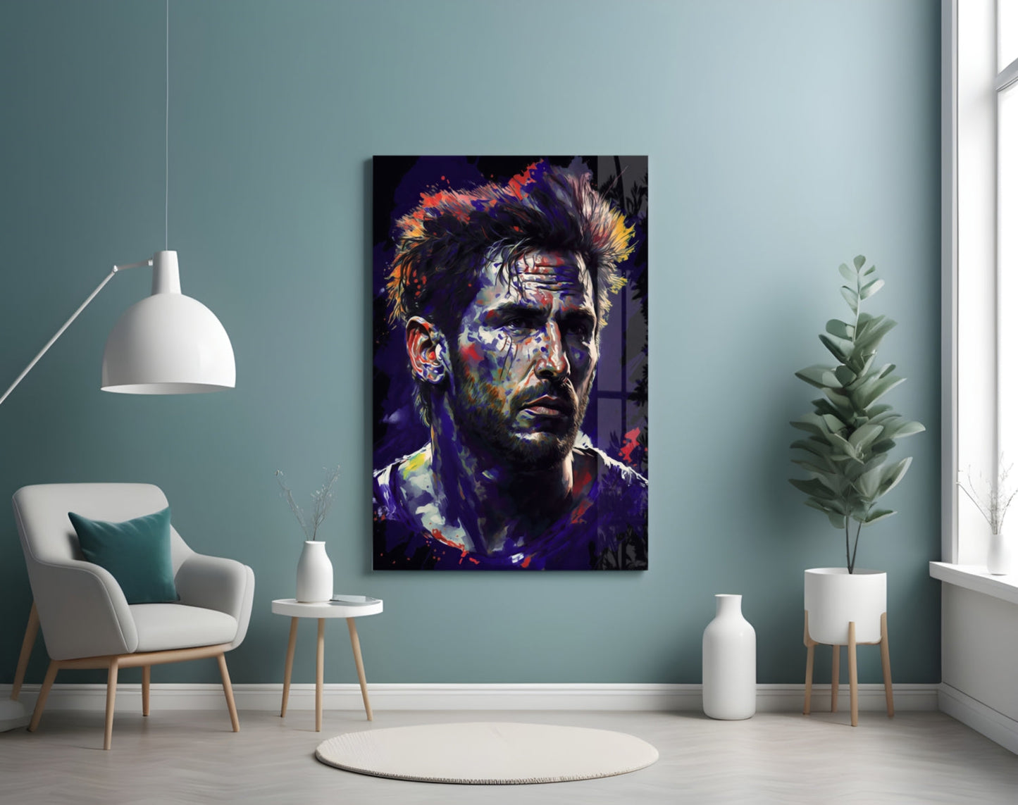 Messi Glass Wall Art  || Designer Collection