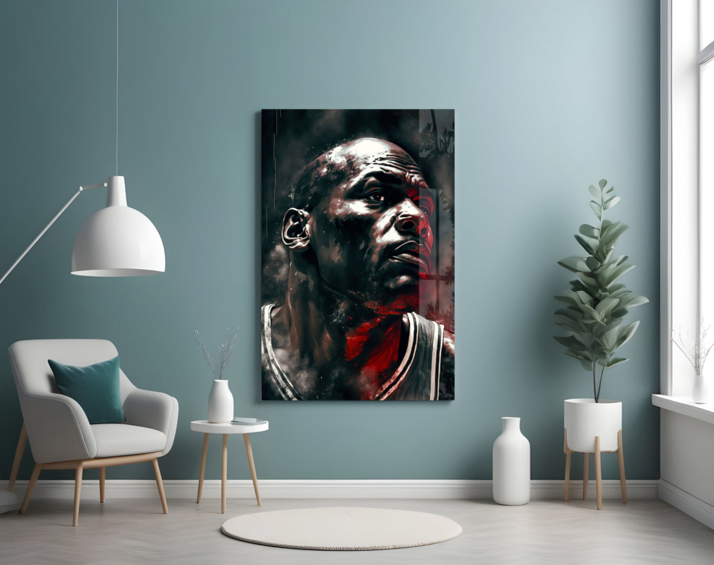 Michael Jordan Glass Wall Art  || Designer Collection