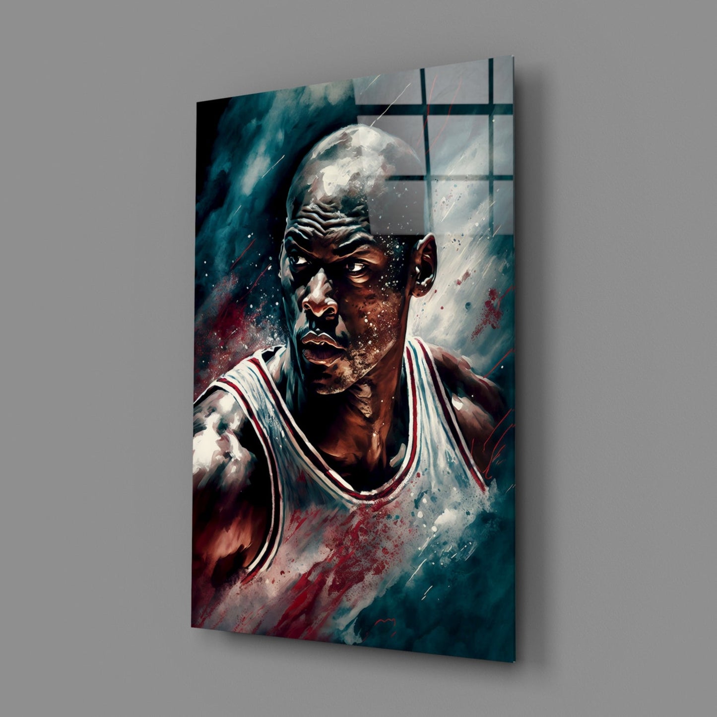 Michael Jordan Glass Wall Art  || Designer Collection