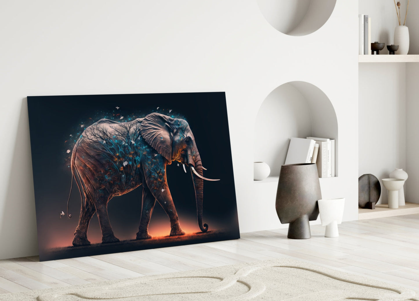 Glory of an Elephant Glass Wall Art  || Designer Collection