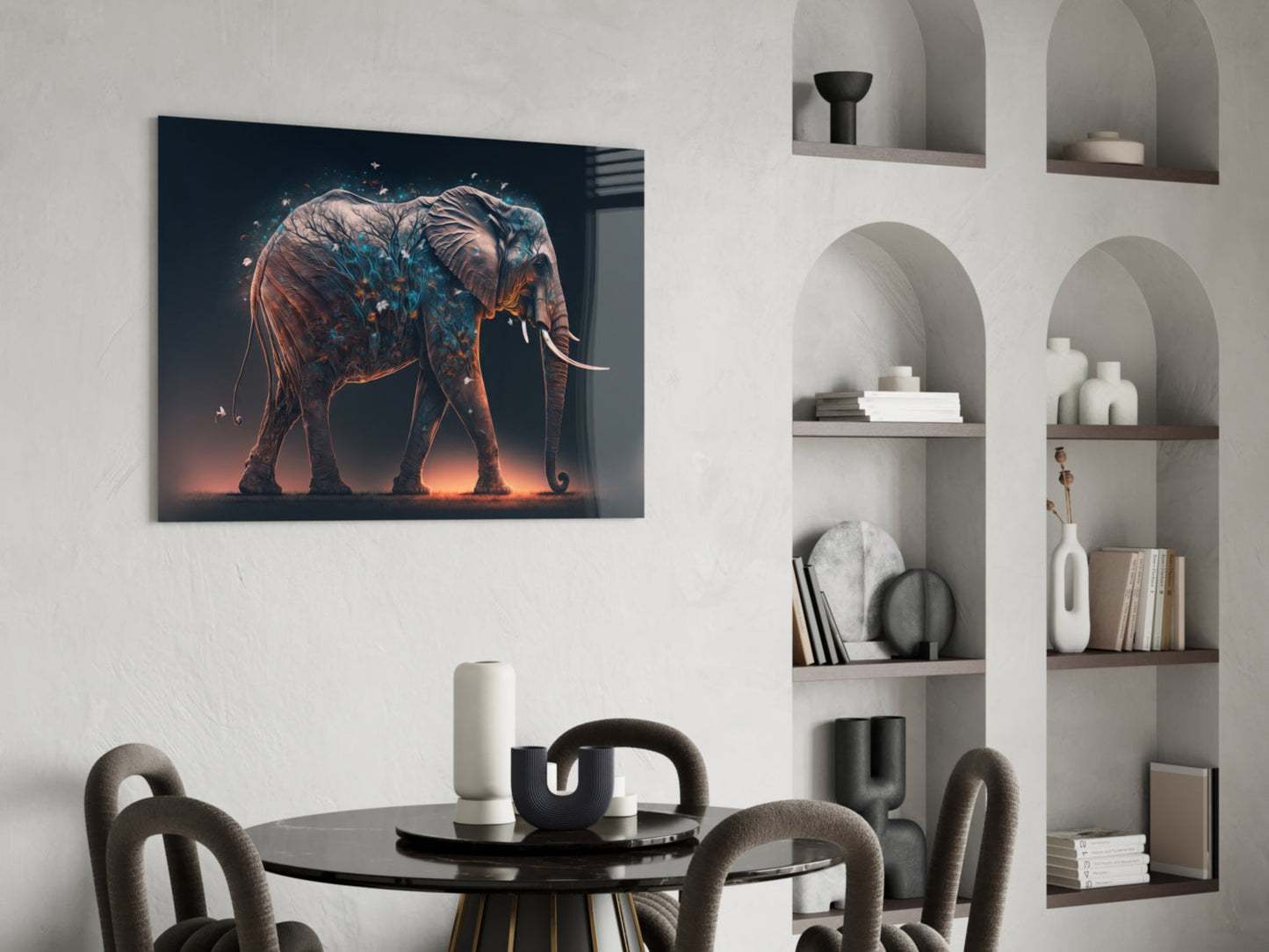 Glory of an Elephant Glass Wall Art  || Designer Collection