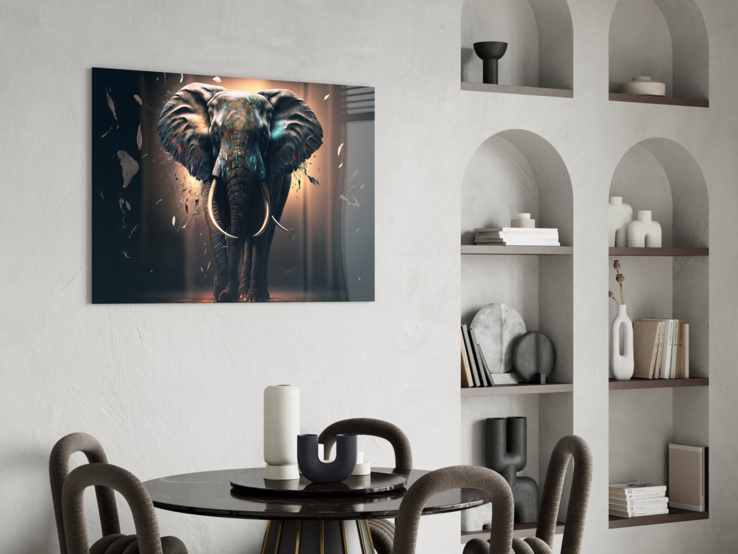 Glory of an Elephant Glass Wall Art  || Designer Collection