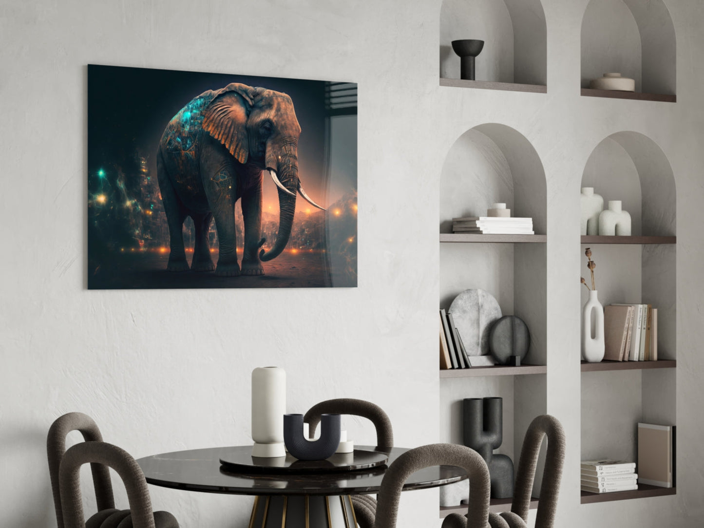 Glory of an Elephant Glass Wall Art  || Designer Collection