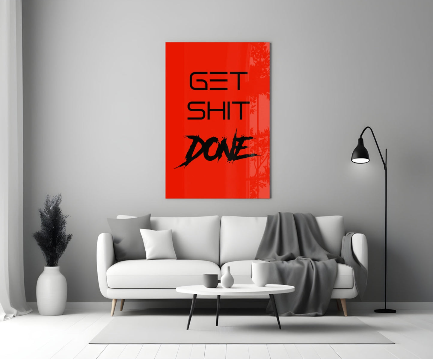 Get Shit Done Glass Wall Art  || Designer Collection