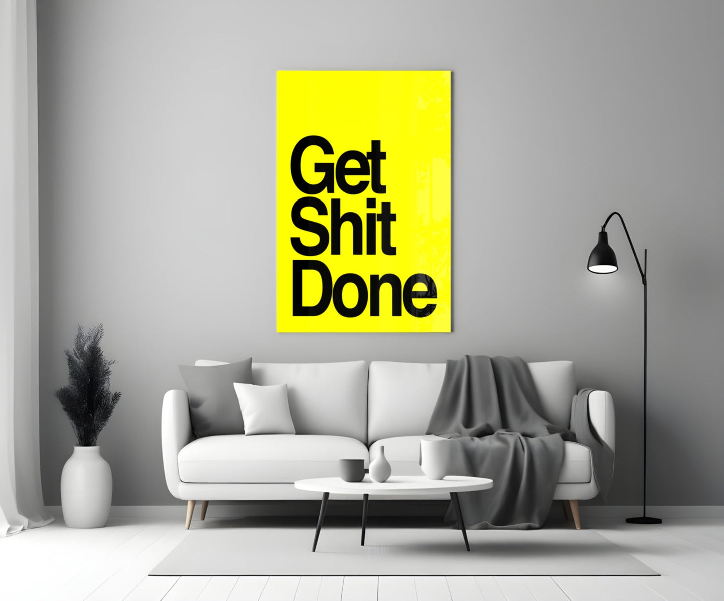 Get Shit Done Glass Wall Art  || Designer Collection
