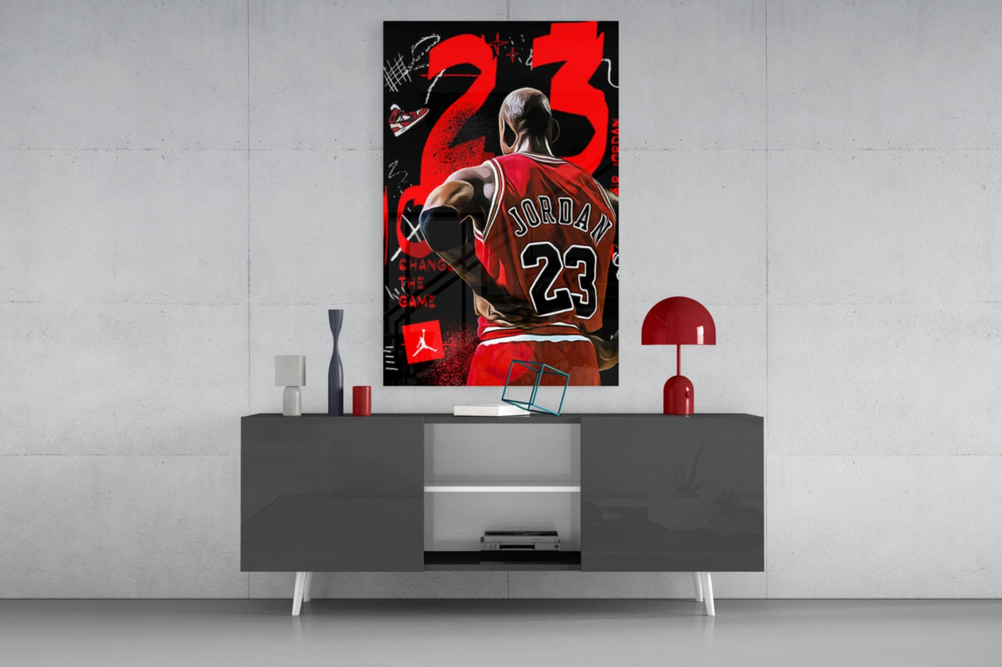 Micheal Jordan Glass Wall Art || Designer Collection