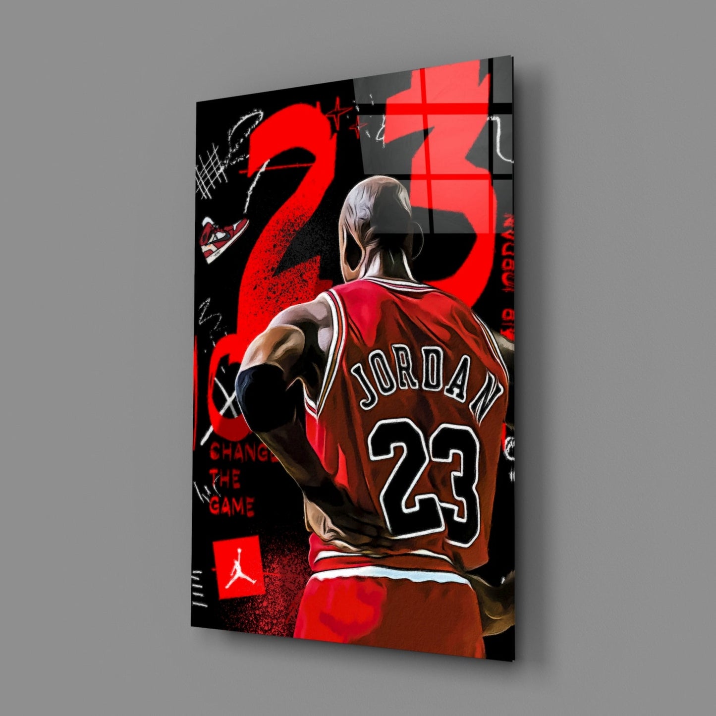Micheal Jordan Glass Wall Art || Designer Collection