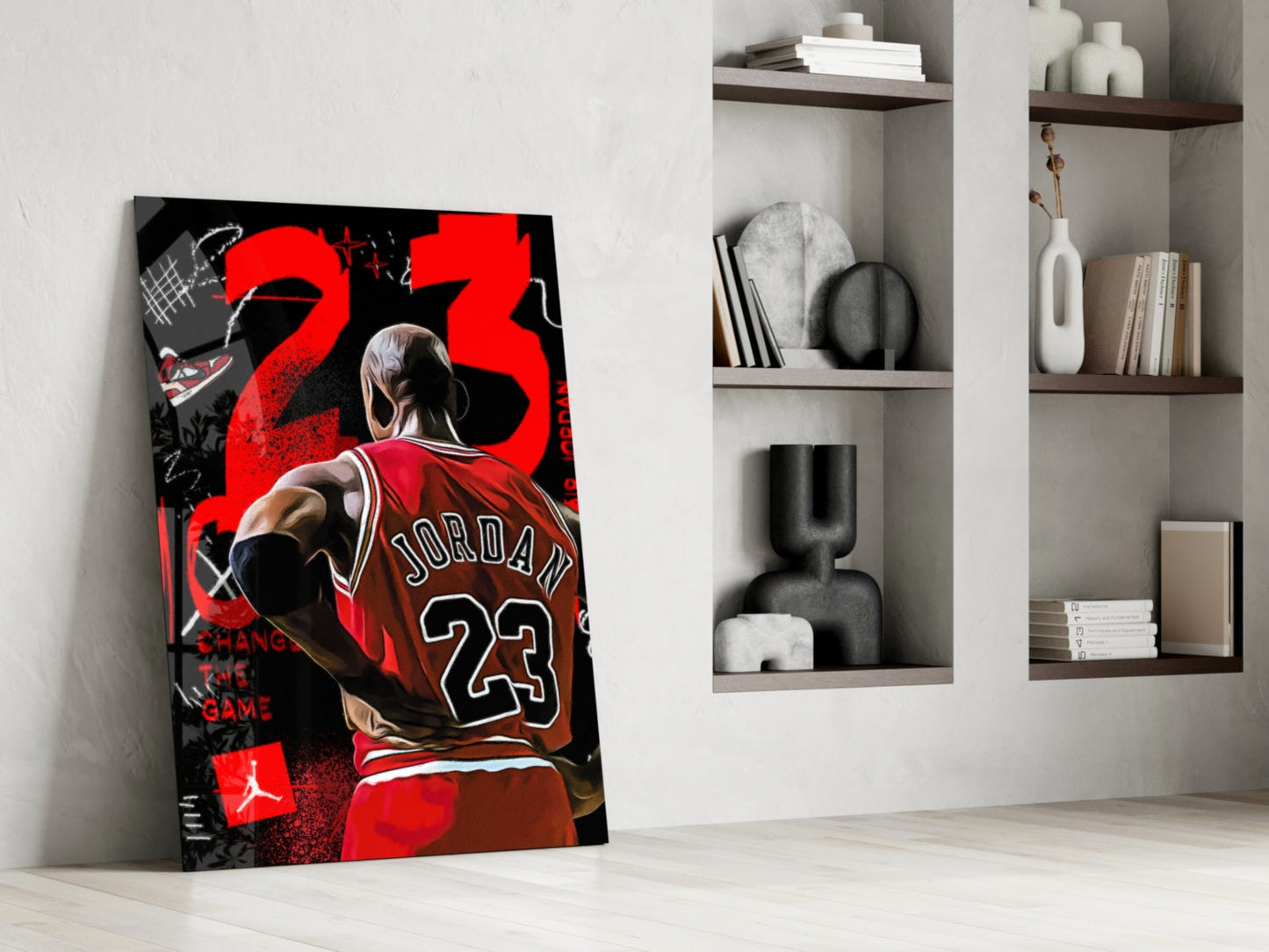Micheal Jordan Glass Wall Art || Designer Collection