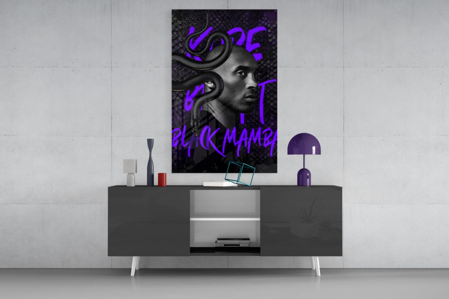 Kobe Bryant, Black Mamba Glass Wall Art || Designer Collection