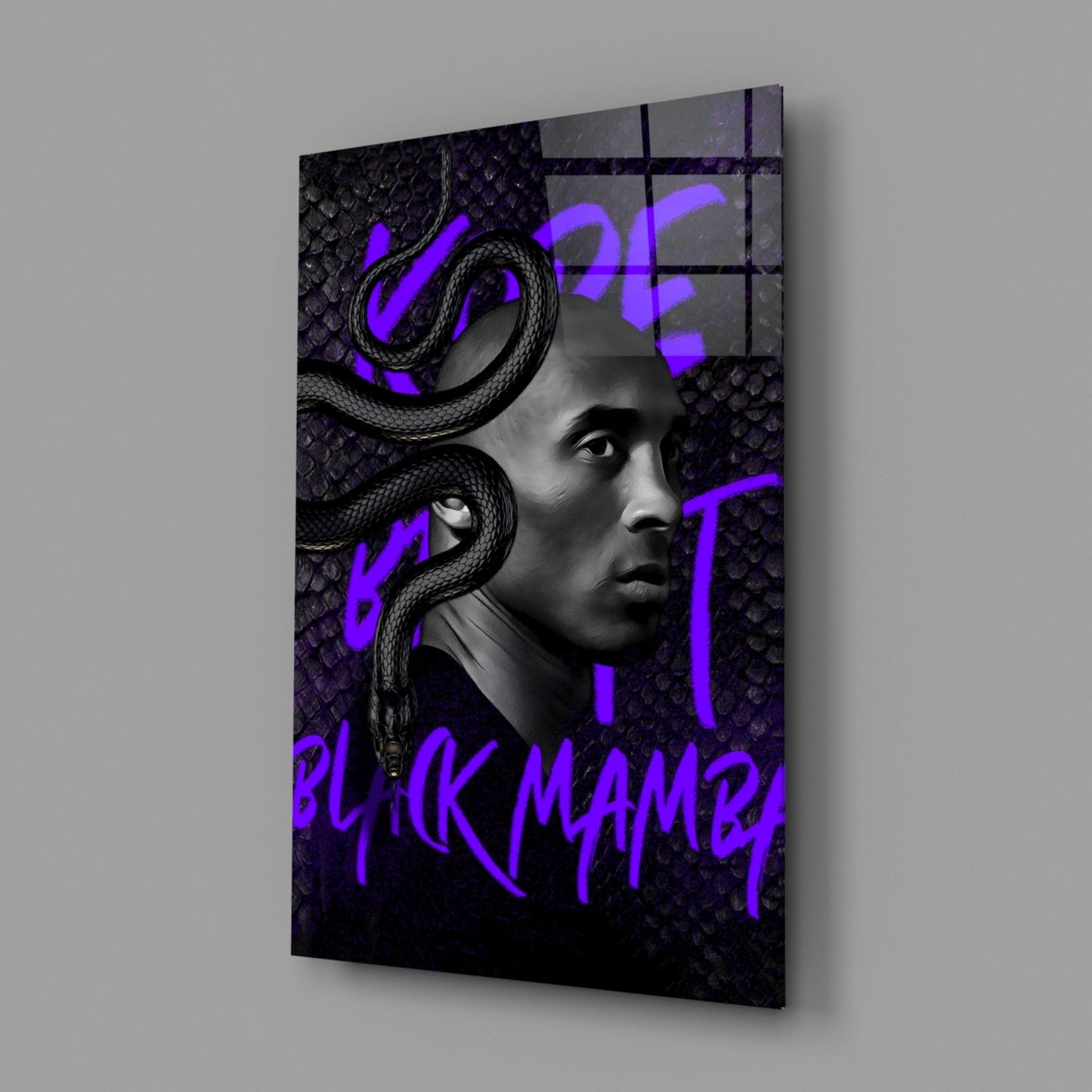 Kobe Bryant, Black Mamba Glass Wall Art || Designer Collection