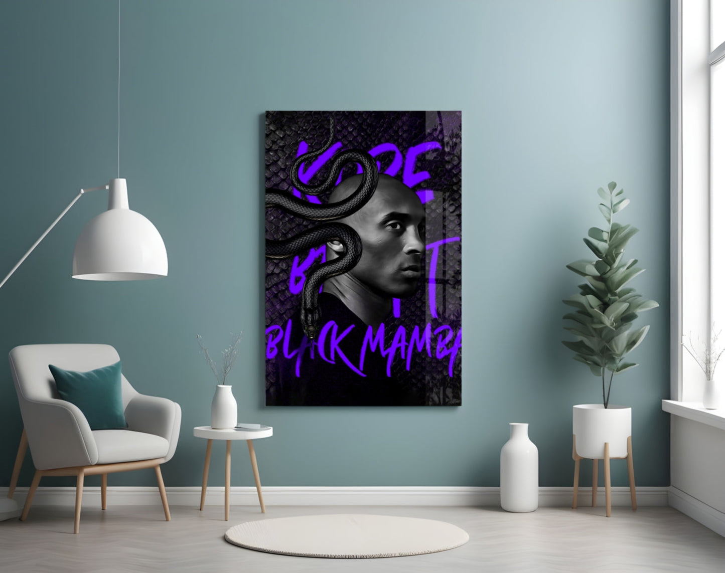 Kobe Bryant, Black Mamba Glass Wall Art || Designer Collection