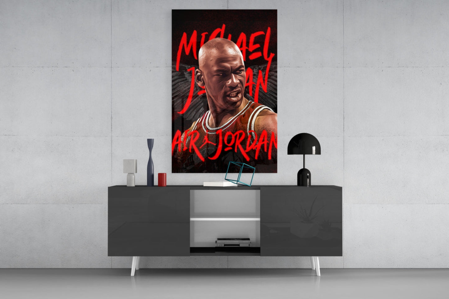 Micheal Jordan, Air Jordan Glass Wall Art || Designer Collection