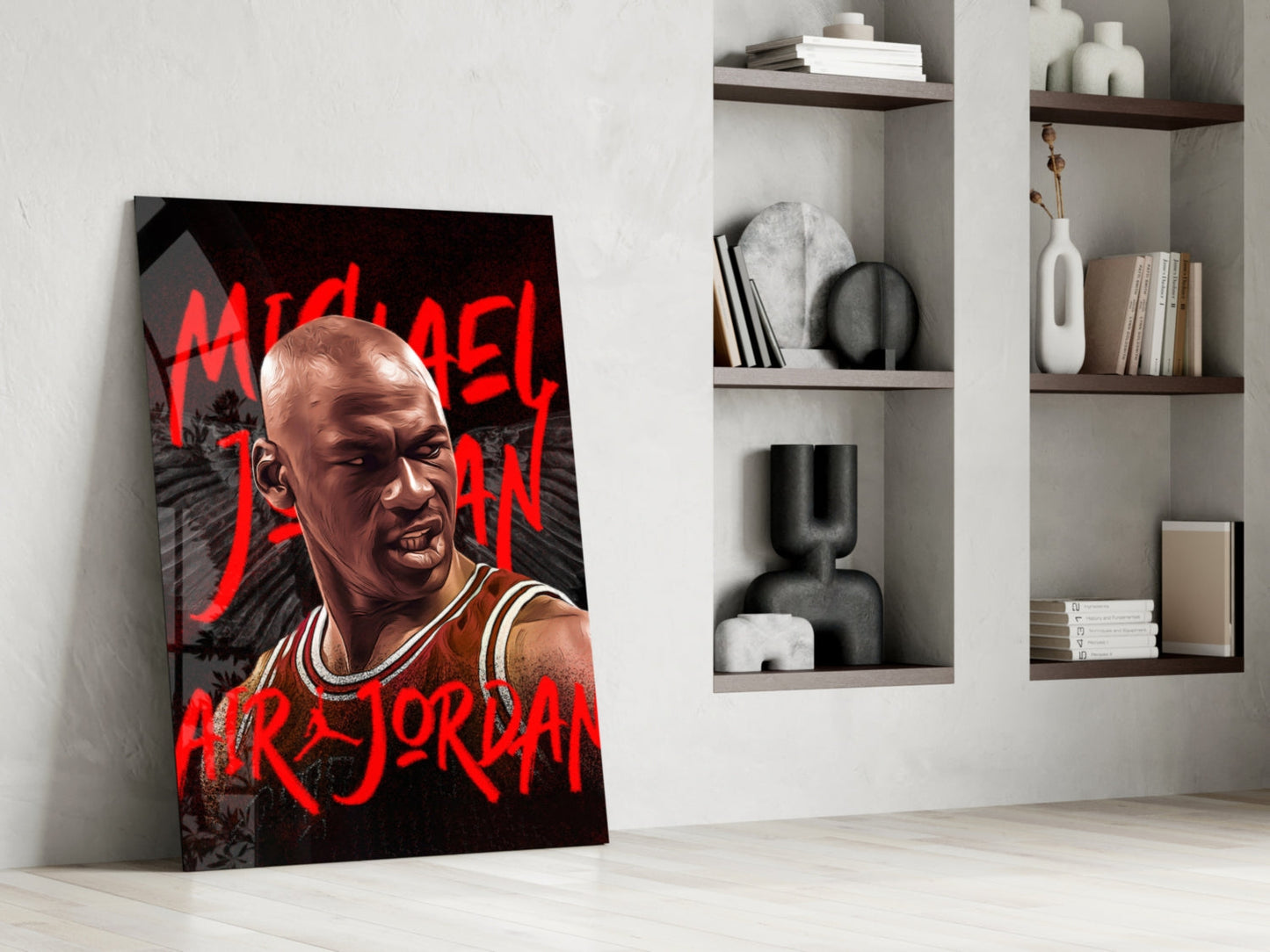 Micheal Jordan, Air Jordan Glass Wall Art || Designer Collection