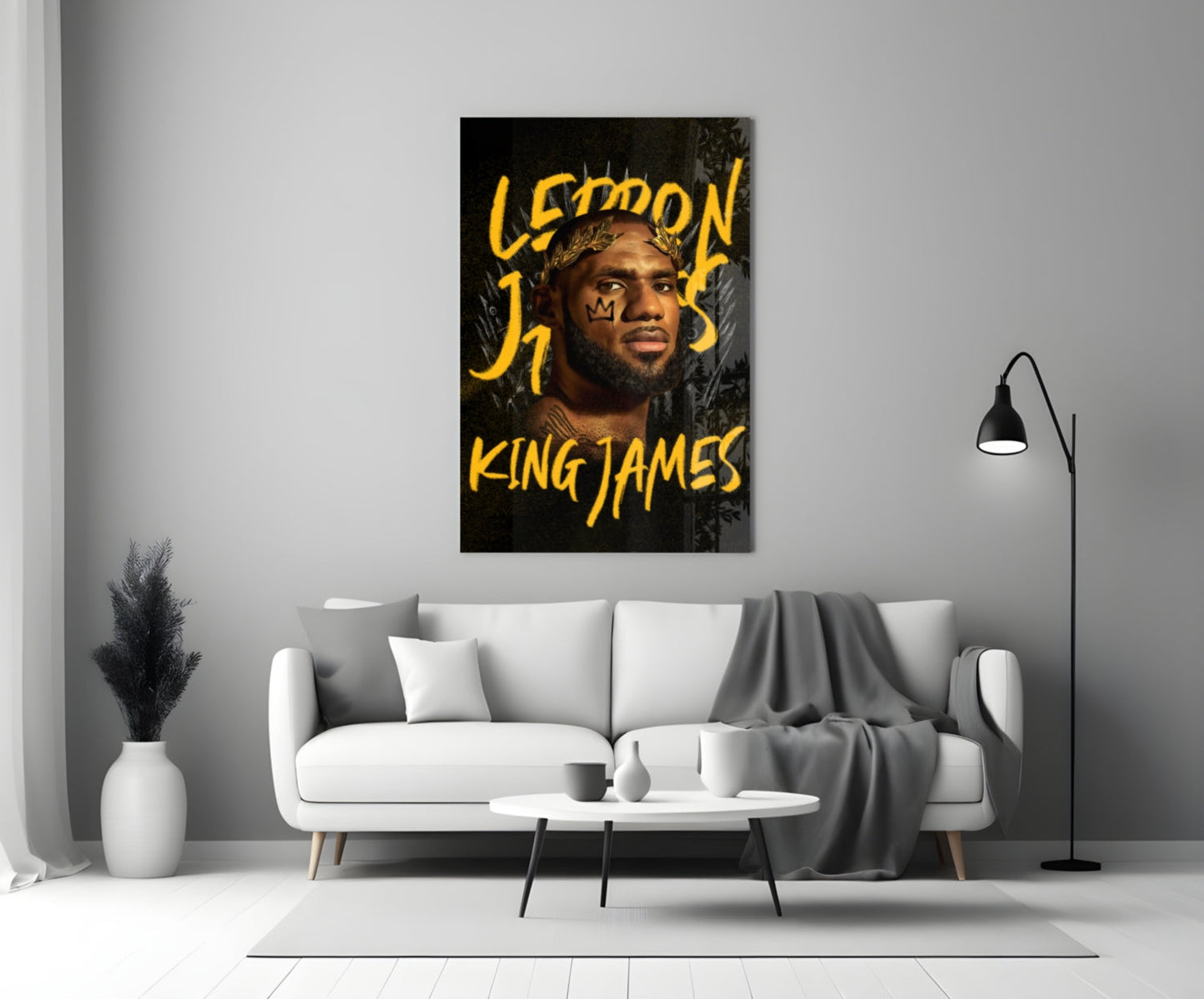 Lebron James, King Glass Wall Art || Designer Collection