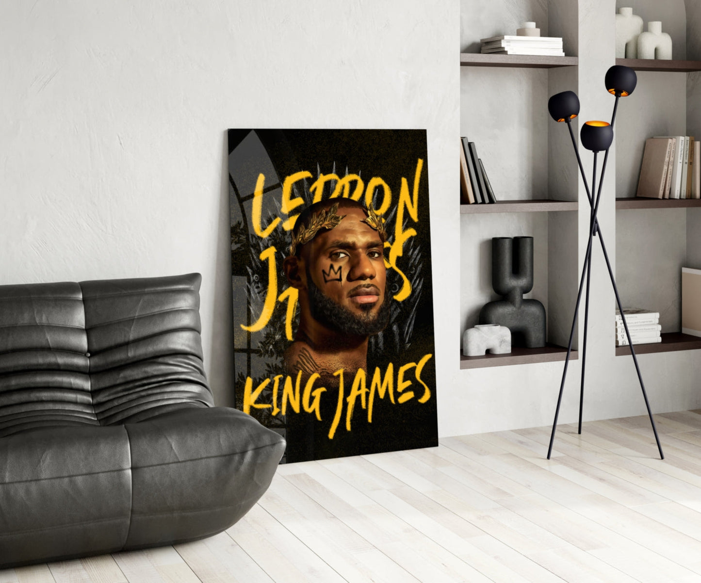 Lebron James, King Glass Wall Art || Designer Collection