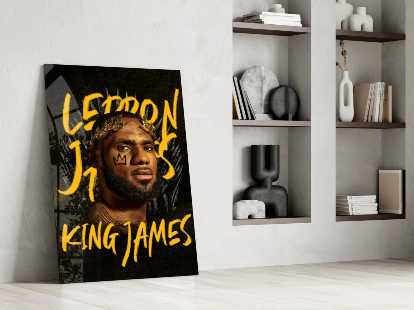 Lebron James, King Glass Wall Art || Designer Collection