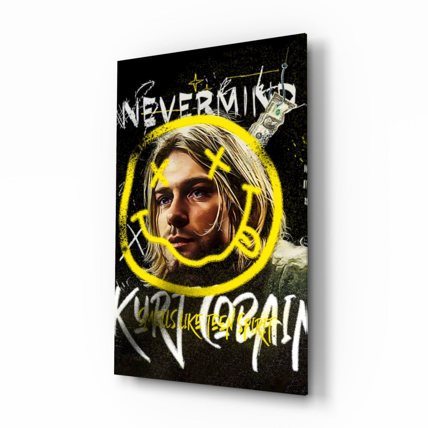 Kurt Cobain Glass Wall Art || Designer Collection