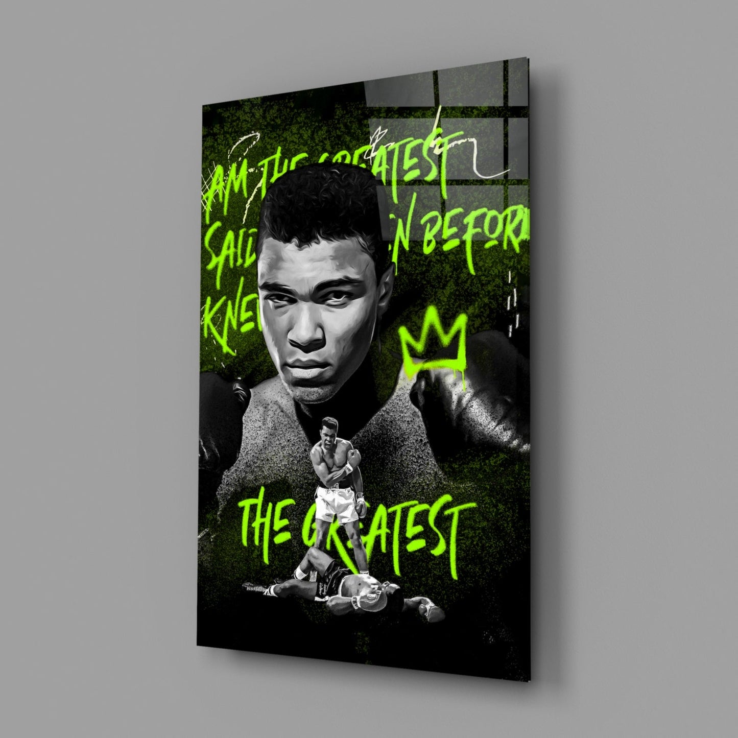 Muhammad Ali , The Greatest Glass Wall Art || Designer Collection