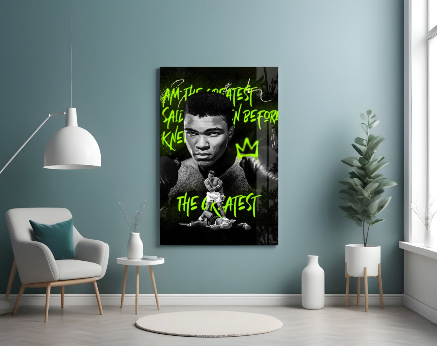 Muhammad Ali , The Greatest Glass Wall Art || Designer Collection