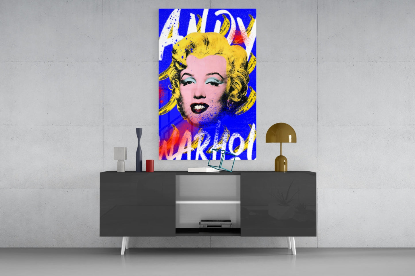 Andy Warhol and Marilyn Monroe Glass Wall Art || Designer Collection