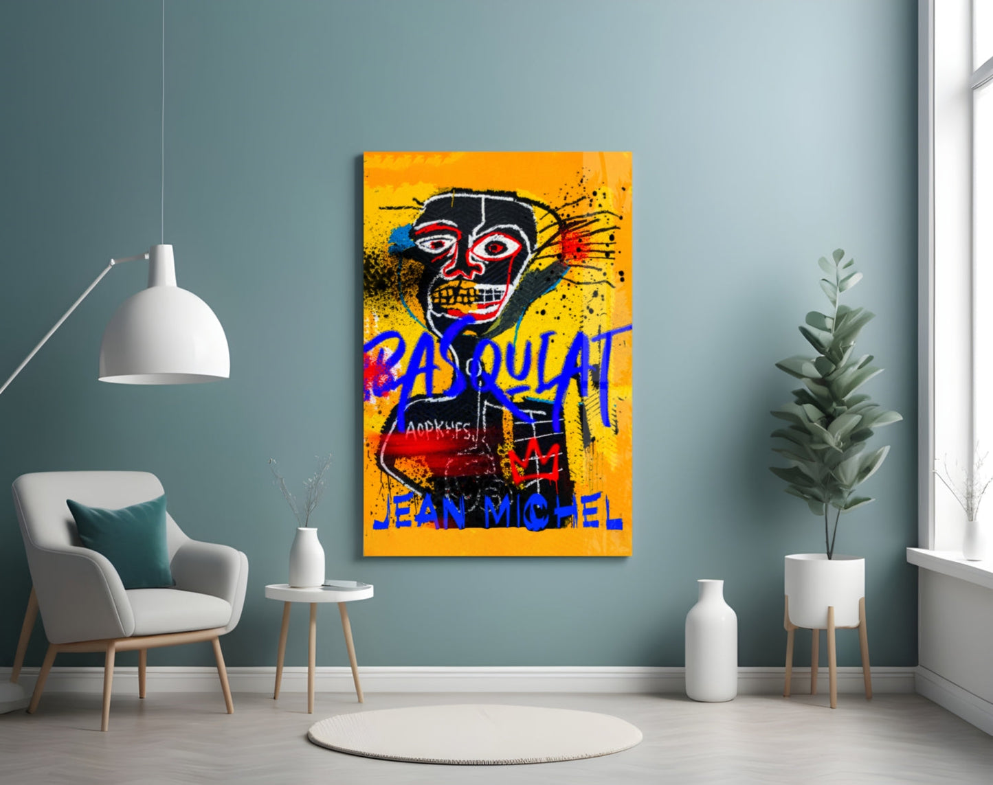 Style of Jean-Michel Basquiat Glass Wall Art || Designer Collection