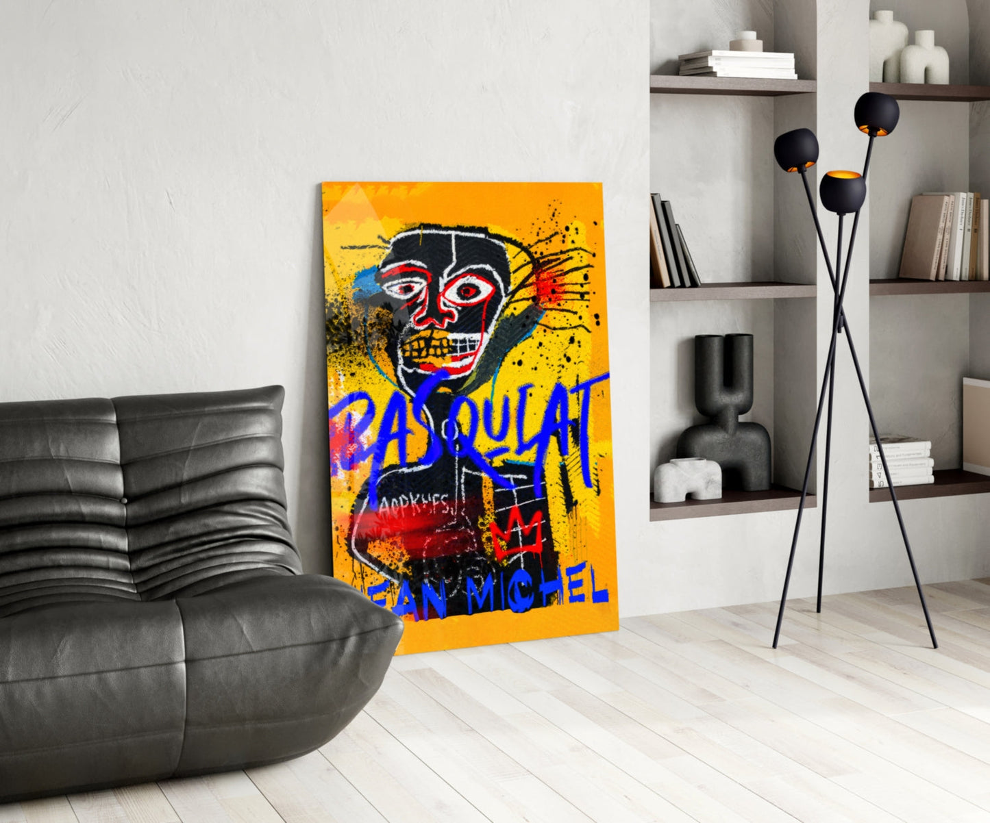 Style of Jean-Michel Basquiat Glass Wall Art || Designer Collection