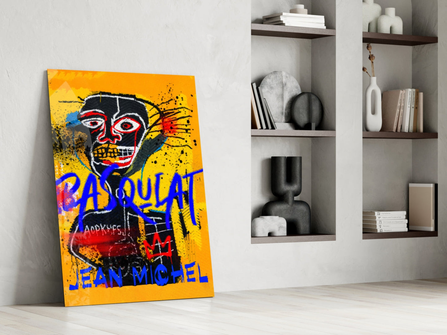 Style of Jean-Michel Basquiat Glass Wall Art || Designer Collection