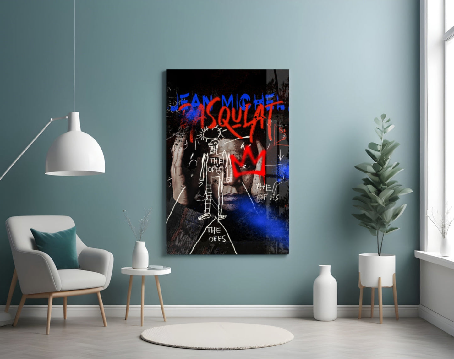 Style of Jean-Michel Basquiat Glass Wall Art || Designer Collection