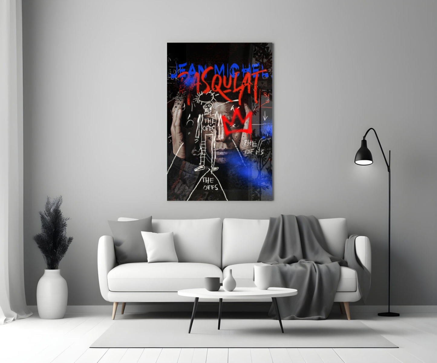 Style of Jean-Michel Basquiat Glass Wall Art || Designer Collection