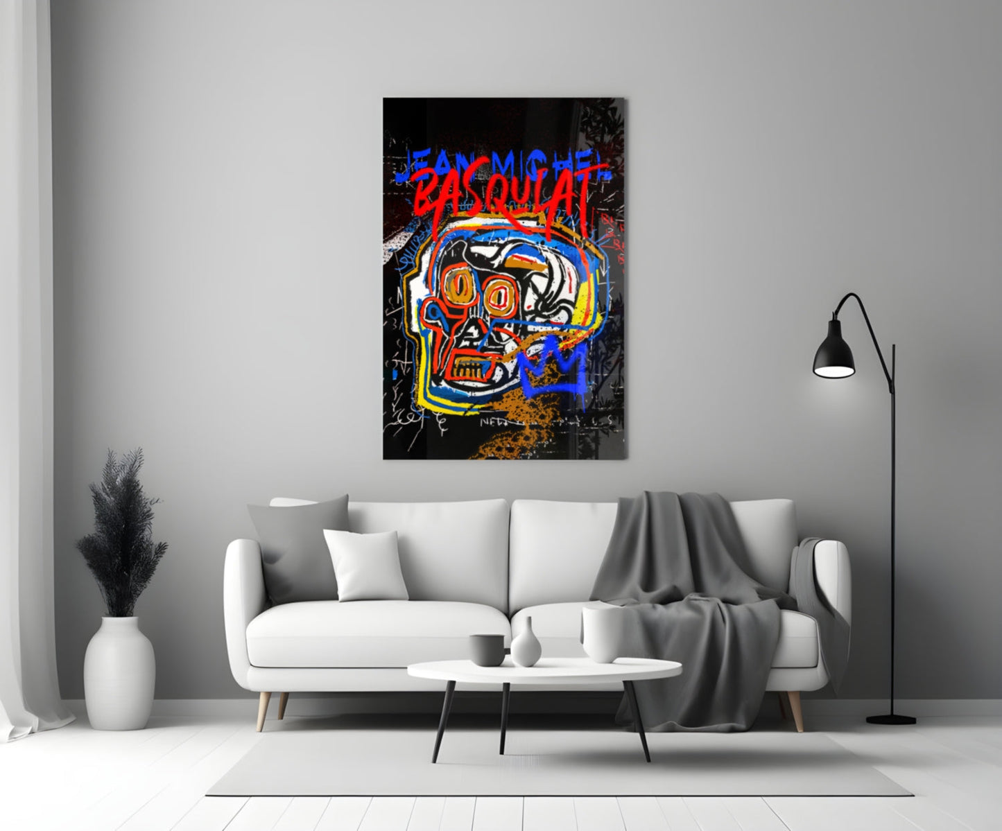 Style of Jean-Michel Basquiat Glass Wall Art || Designer Collection