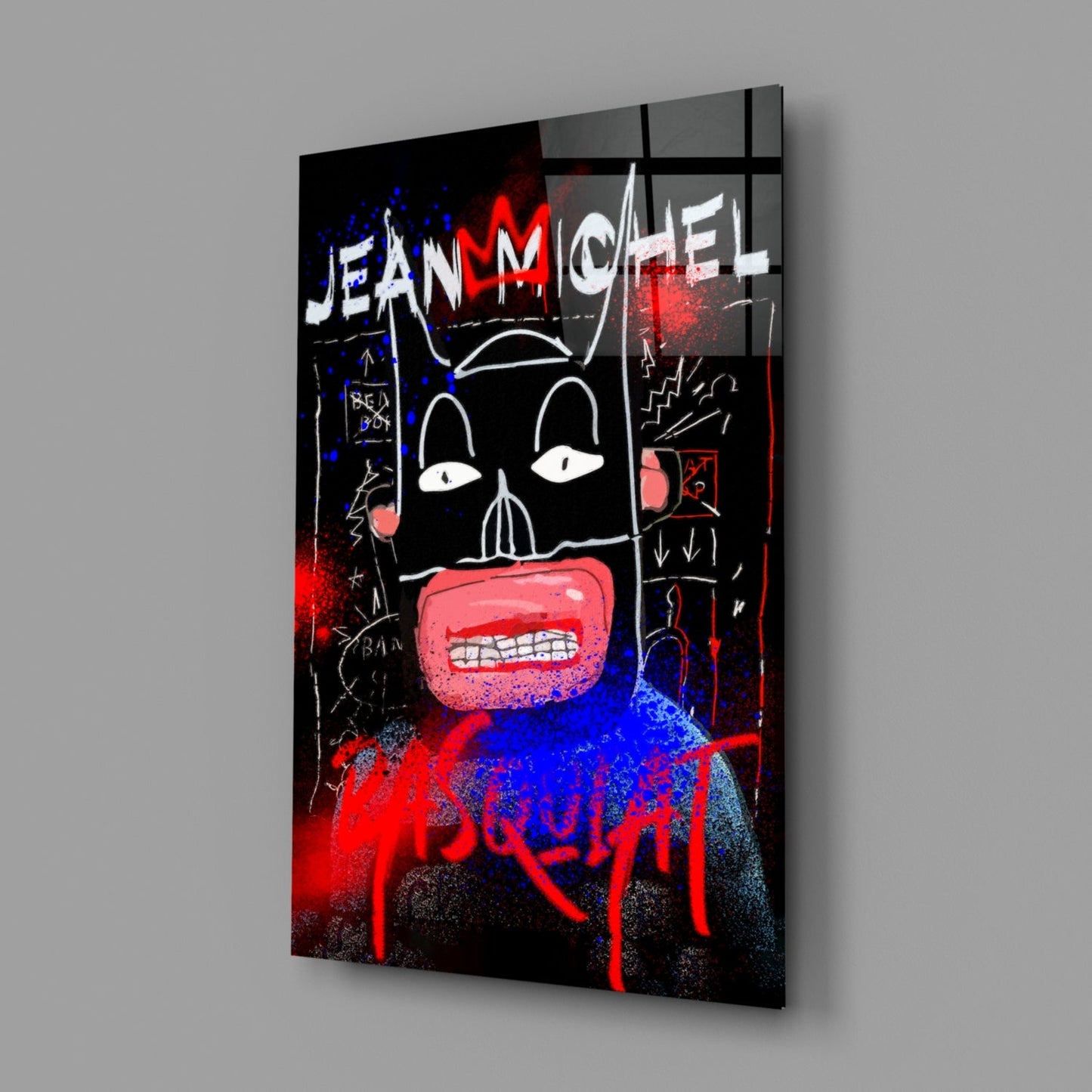 Style of Jean-Michel Basquiat Glass Wall Art || Designer Collection