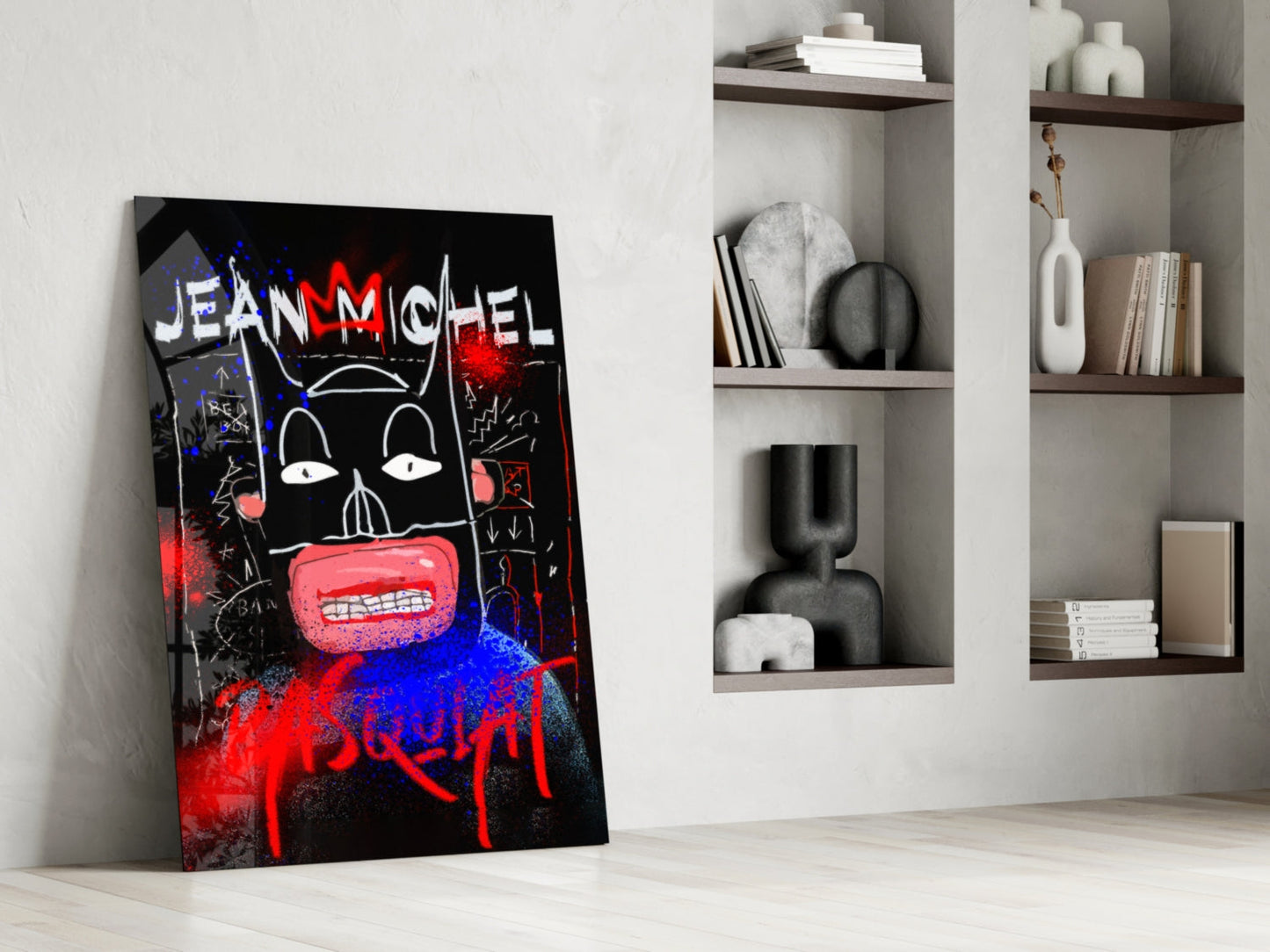 Style of Jean-Michel Basquiat Glass Wall Art || Designer Collection