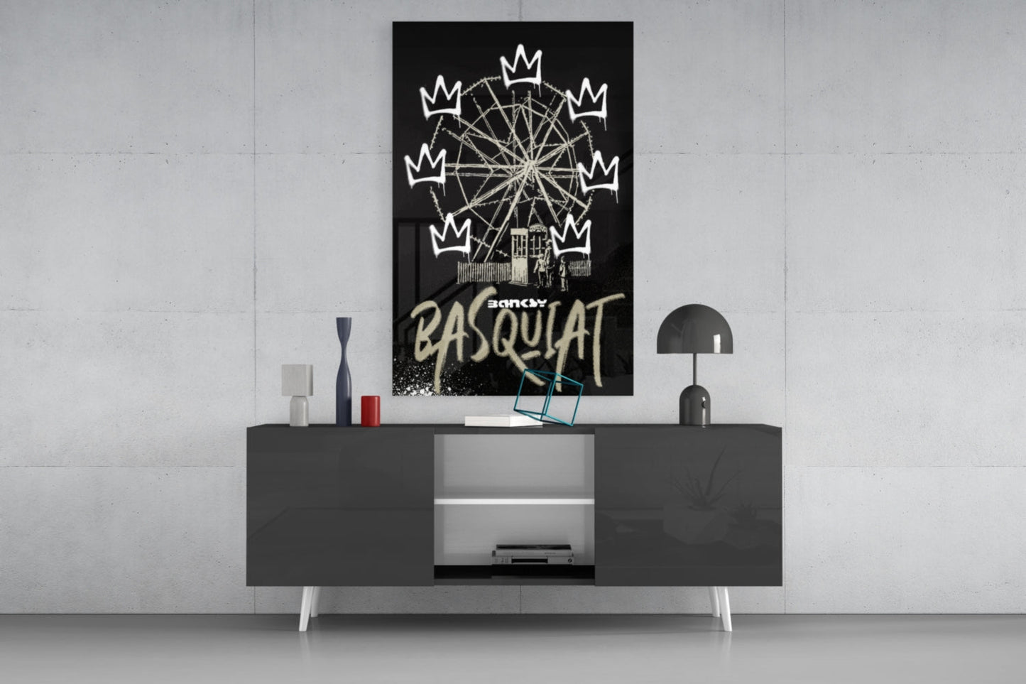 Banksy Basquiat Glass Wall Art || Designer Collection