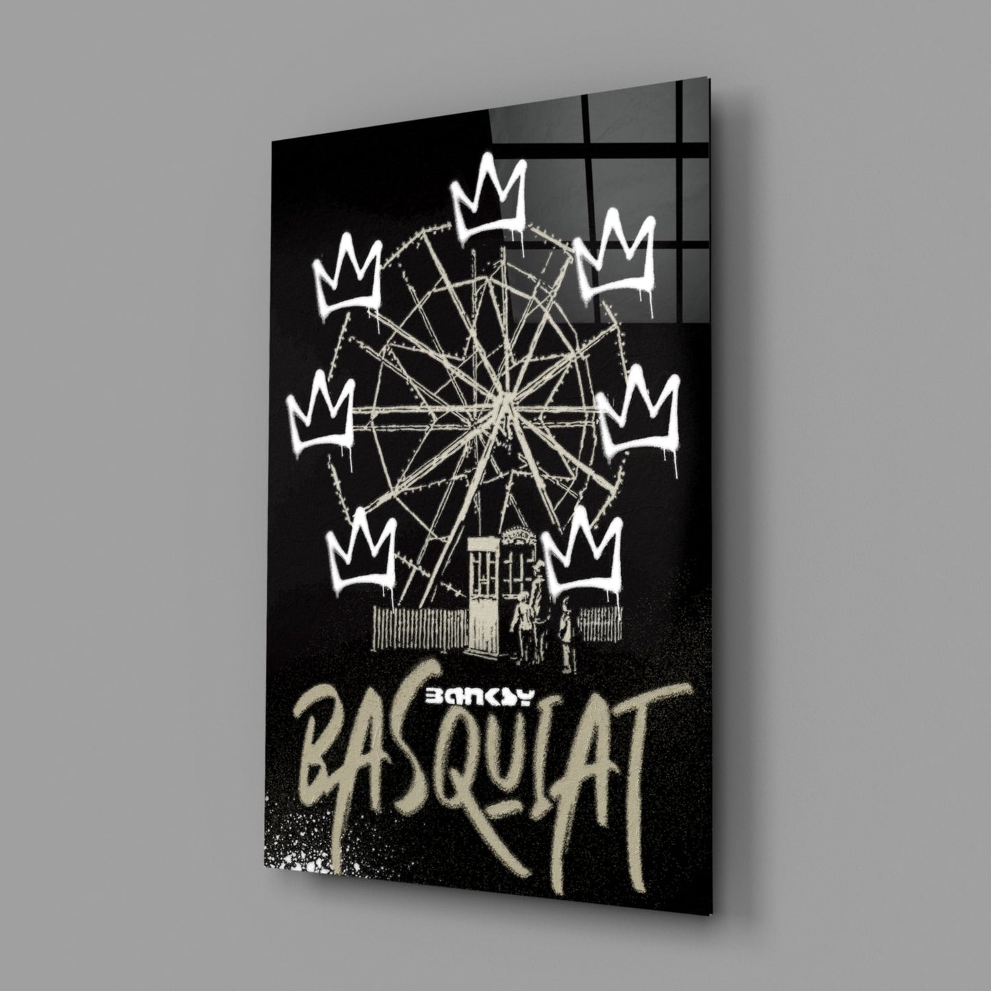 Banksy Basquiat Glass Wall Art || Designer Collection