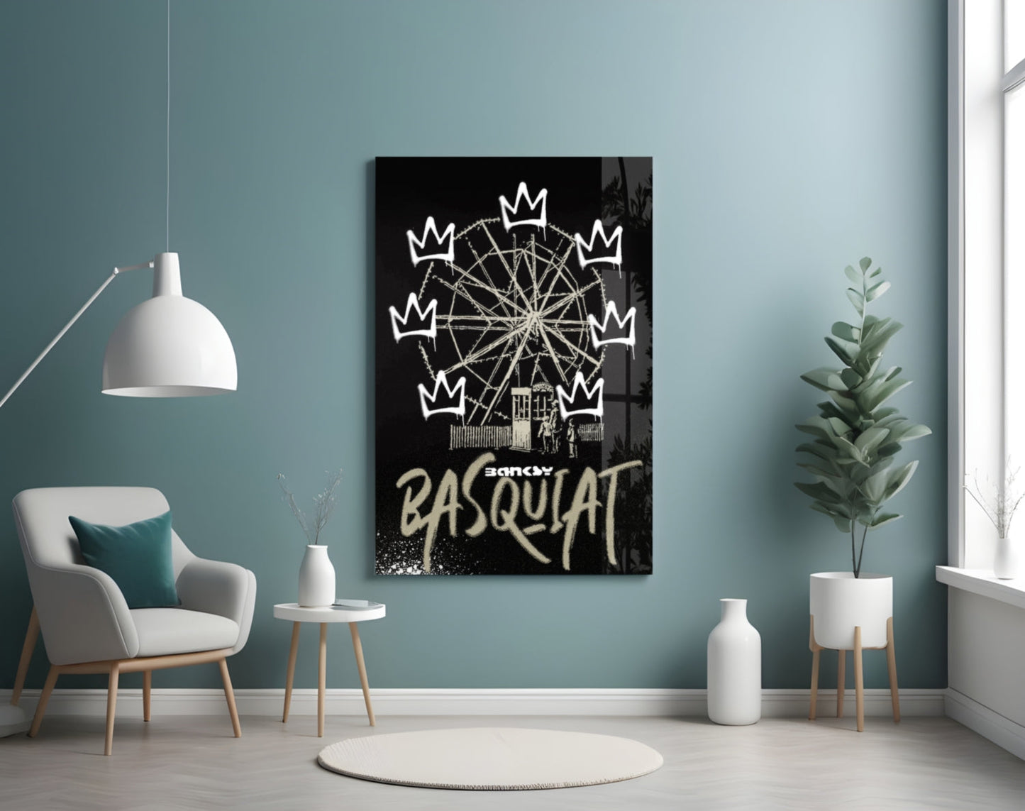 Banksy Basquiat Glass Wall Art || Designer Collection