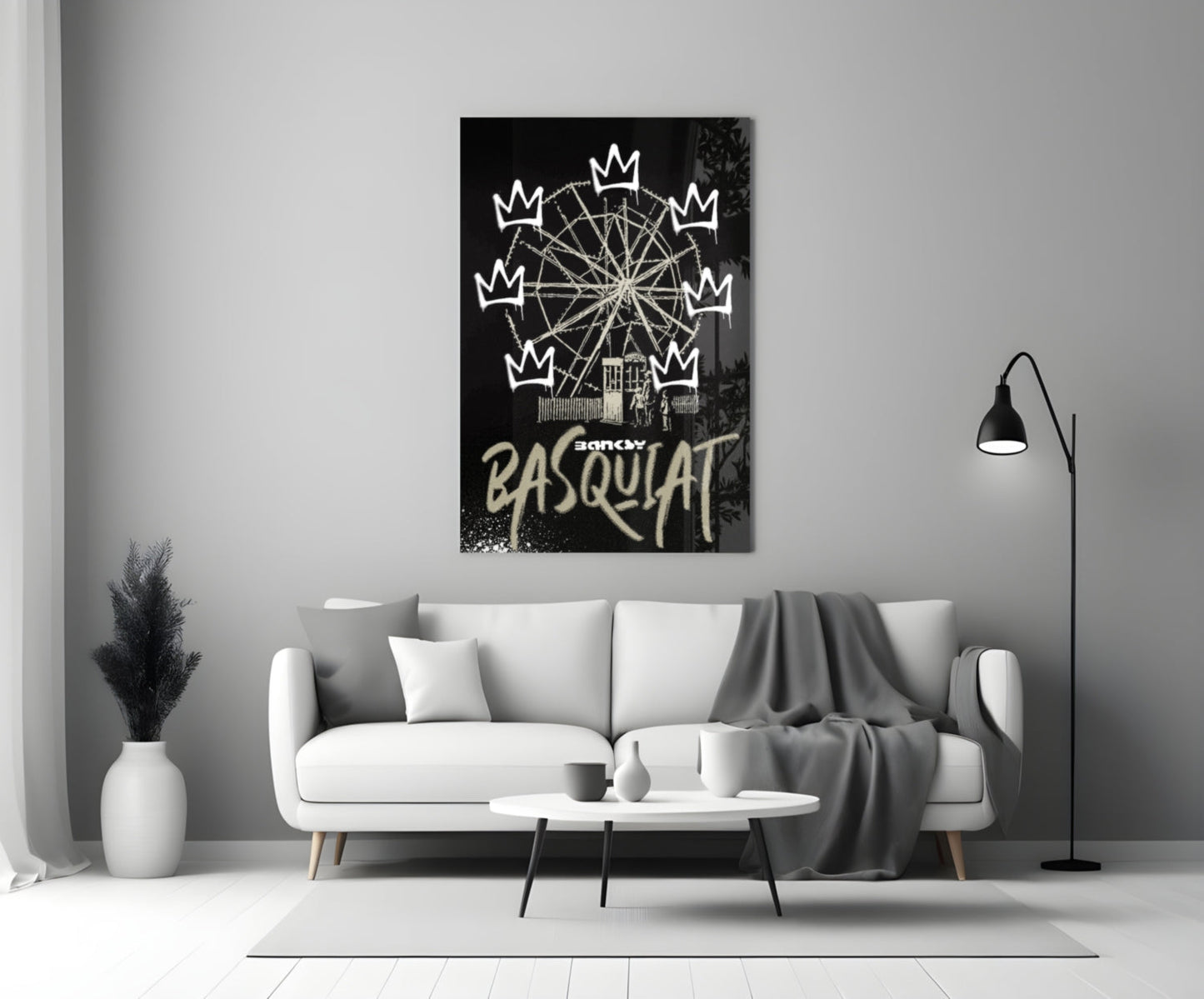 Banksy Basquiat Glass Wall Art || Designer Collection