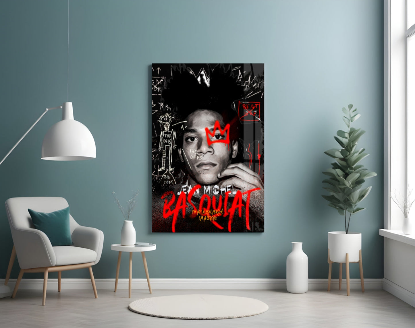 Jean-Michel Basquiat Glass Wall Art || Designer Collection