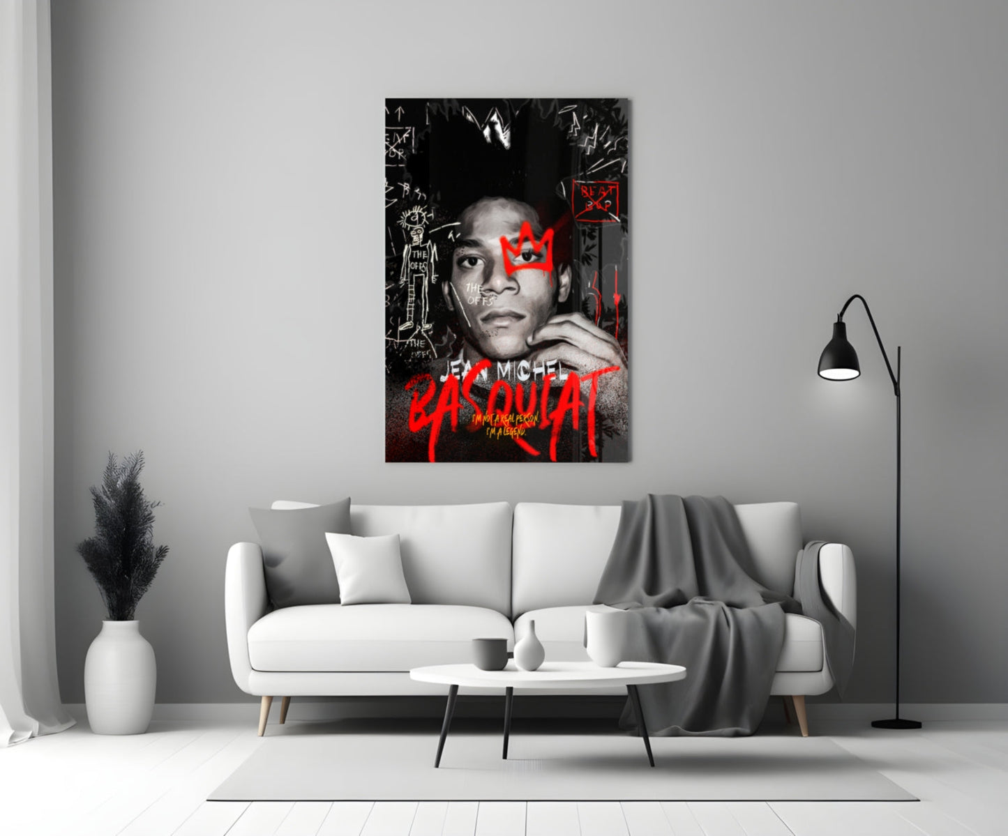 Jean-Michel Basquiat Glass Wall Art || Designer Collection