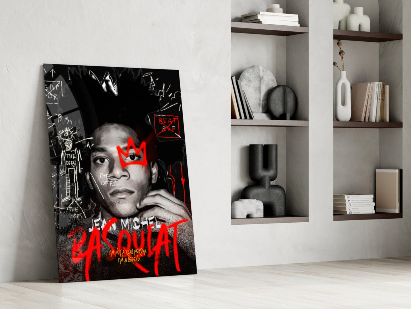 Jean-Michel Basquiat Glass Wall Art || Designer Collection