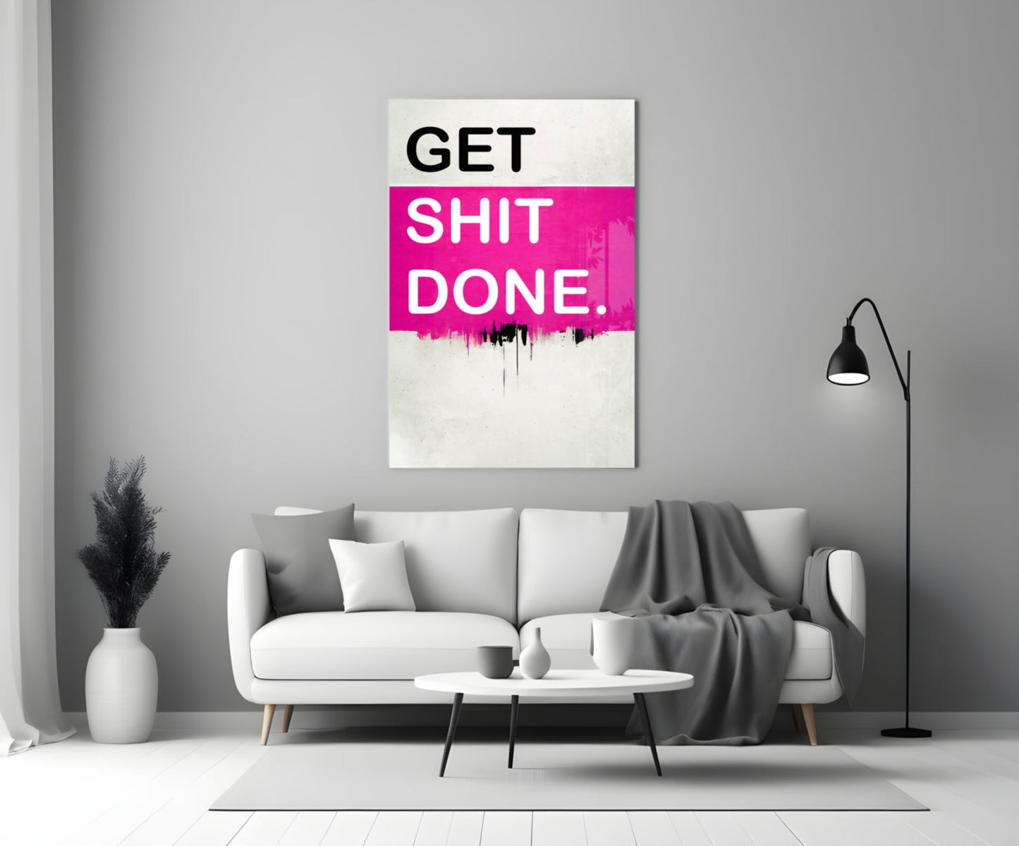 Get Shit Done Glass Wall Art || Designer Collection