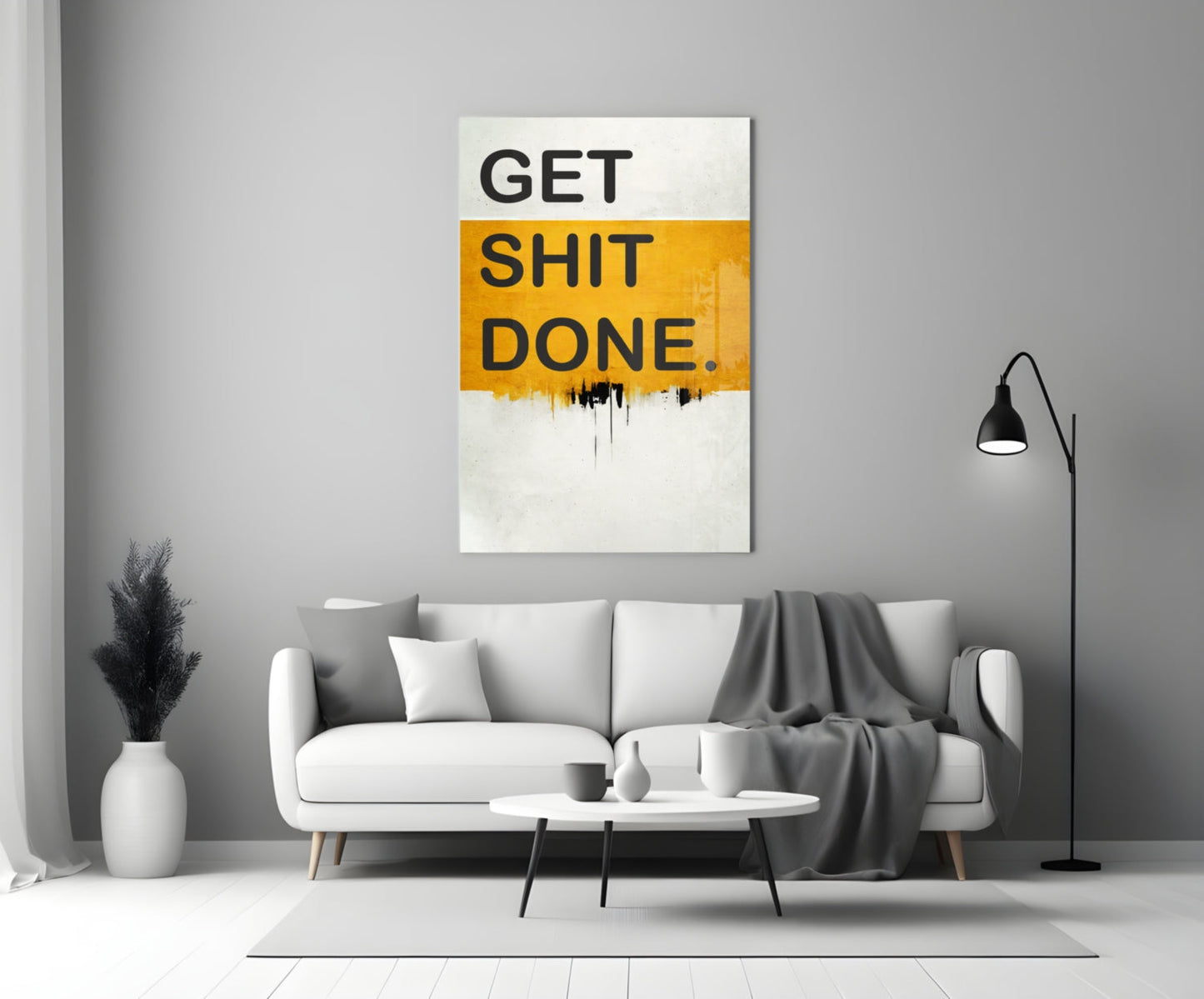 Get Shit Done Glass Wall Art || Designer Collection